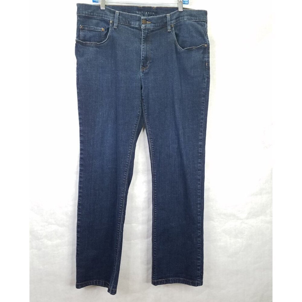 Mott & Bow Woos-Ston Jeans Men 38x32 Dark Wash Slim Straight Leg Stretch Western